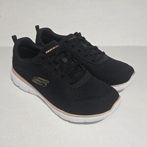 Skechers Women's Casual Shoes Black Memory Foam Lace Up Sneakers Size 8.5 M